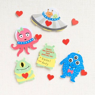 Alien Valentines Card Kit