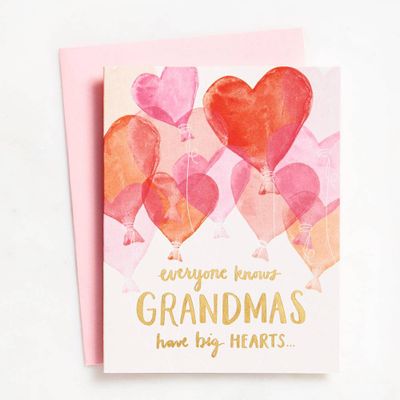 Grandmas Heart Balloons Valentine Card