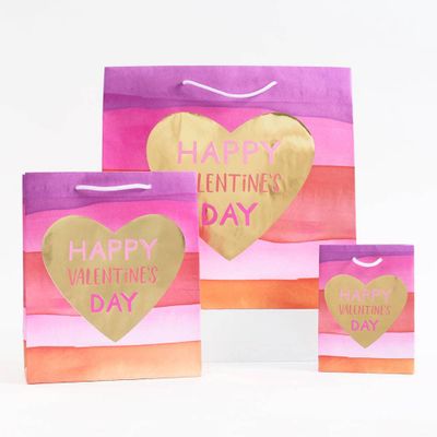 Large Happy Valentine’s Day Foil Heart Gift Bag