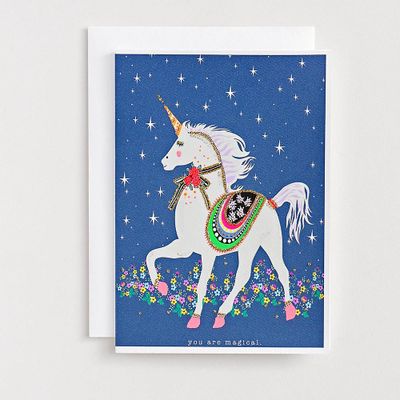 Glitter Unicorn Greeting Card