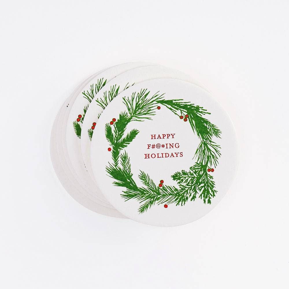 Happy Fing Holiday Coasters