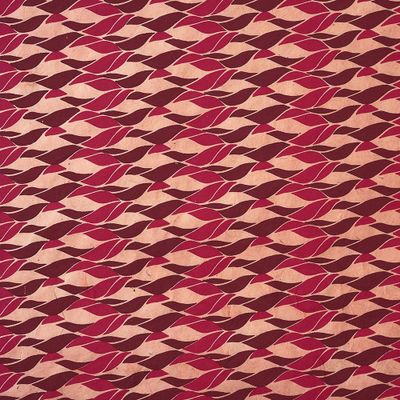 Pink and Burgundy Braided Lines on Blush Handmade Paper