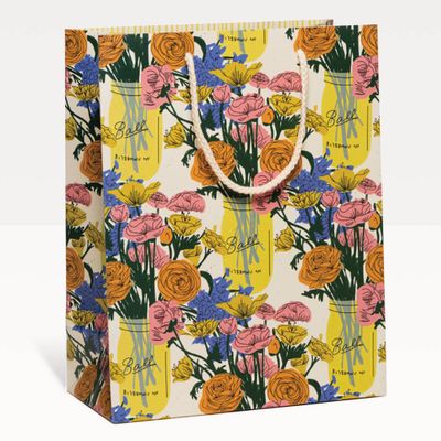 Flower Ball Jar Large Gift Bag