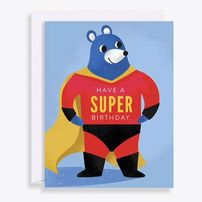 Super Bear Birthday Card