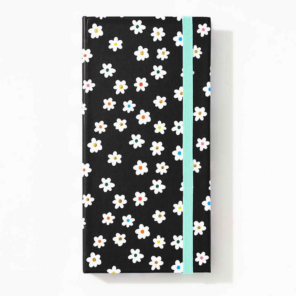 Black Daisy Sticky Note Folio