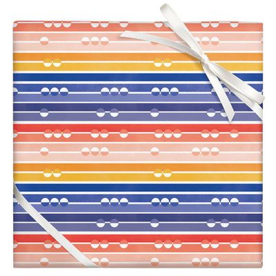 Sunset Stripes With Dots Wrapping Paper