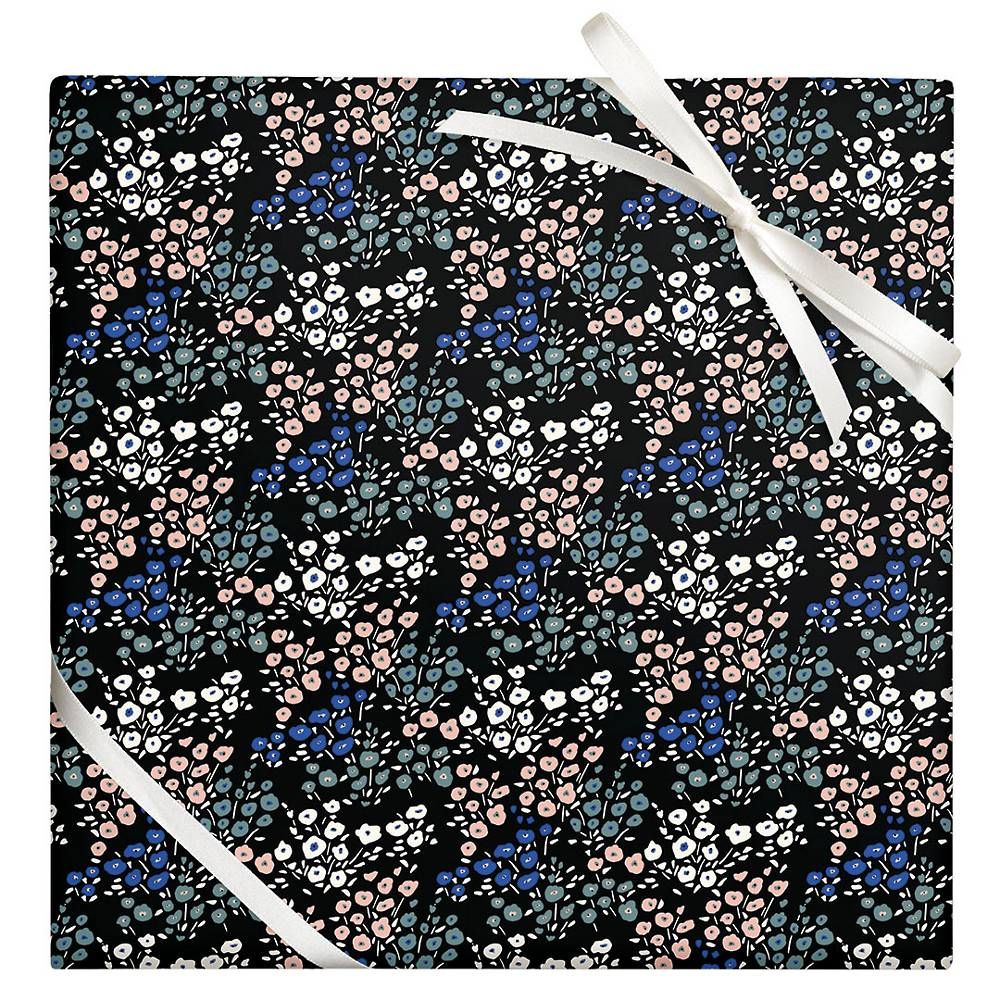 Ditsy Floral On Black Wrapping Paper