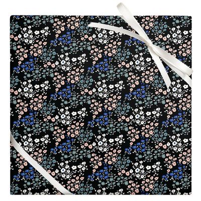 Ditsy Floral On Black Wrapping Paper