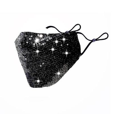 Black Sequin Face Mask