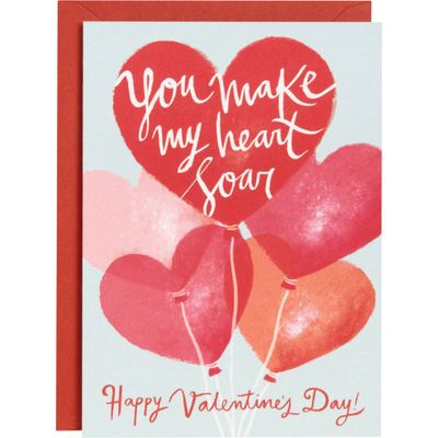 Heart Balloons Valentine Card