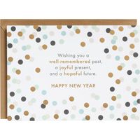 Gold Foil Confetti New Year Holiday Card Set