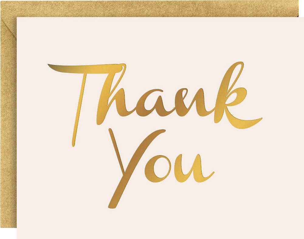 Blush Gold Foil Thank You Card Set