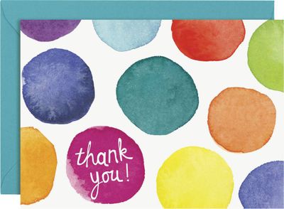 Watercolor Dots Thank You Card Set