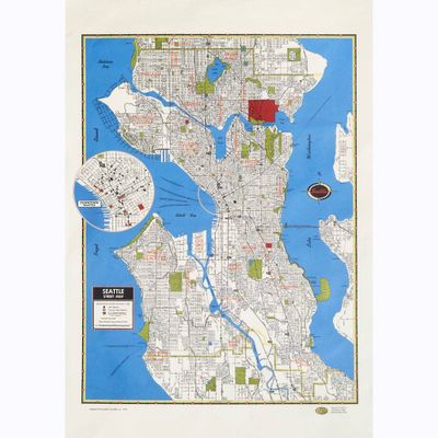 Seattle Street Map Flat Wrap