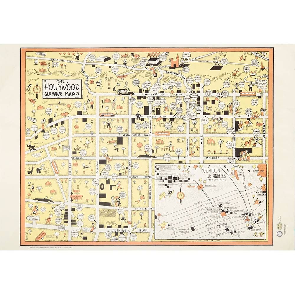 Hollywood Glamour Map Flat Wrap