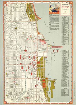 Chicago Points of Interest Map Flat Wrap