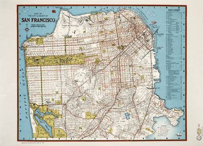 San Francisco Points of Interest Map Flat Wrap