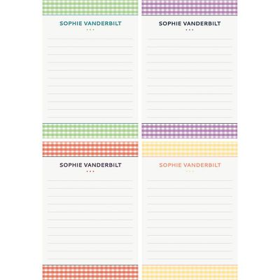 Gingham Personalized Note Pads