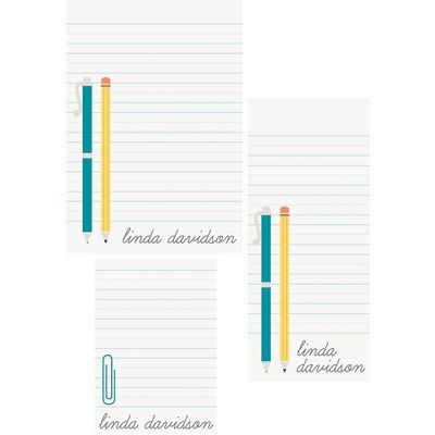 Pen and Pencil Mixed Personalized Note Pads