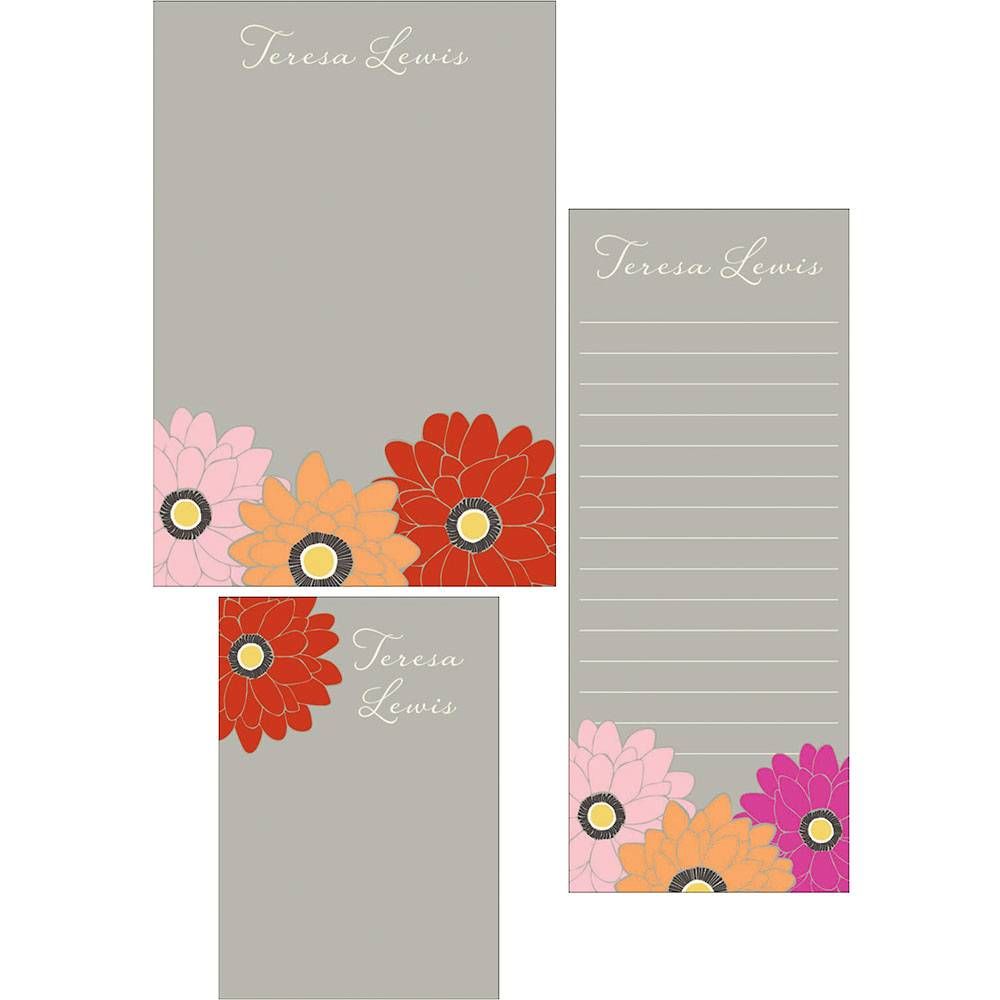 Zinnias Mixed Personalized Note Pads