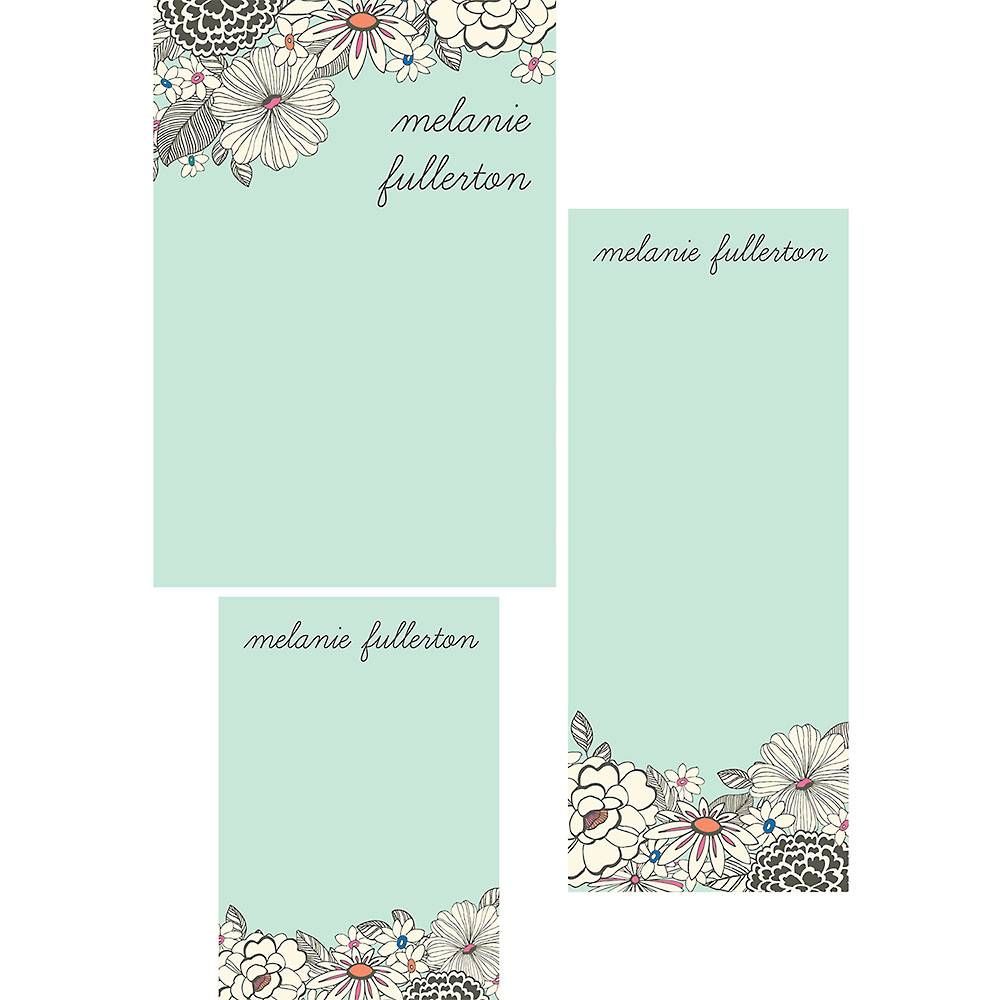 Sketch Flower Mixed Personalized Note Pads