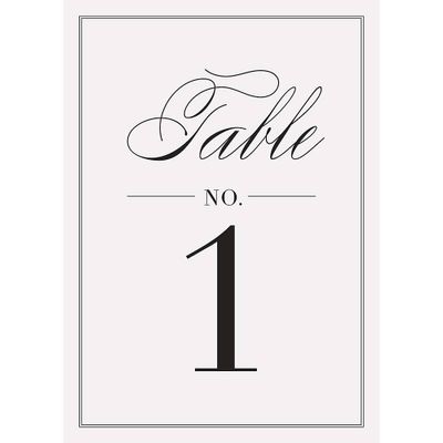 Black Tie Table Numbers