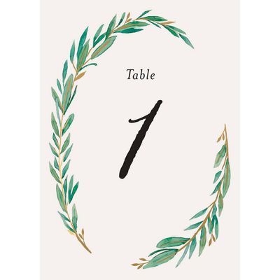 Olive Branch Table Numbers