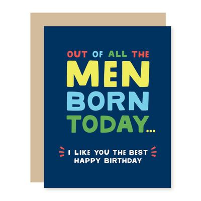 Men Born Today Birthday Card