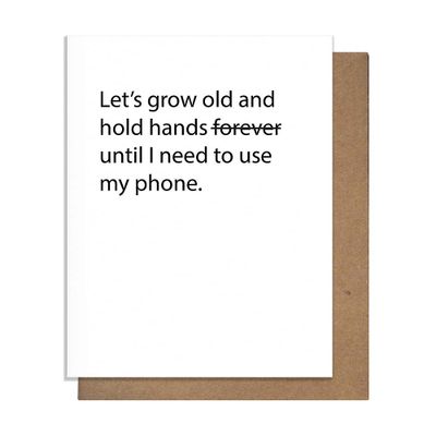 Grow Old & Hold Hands Anniversary Card