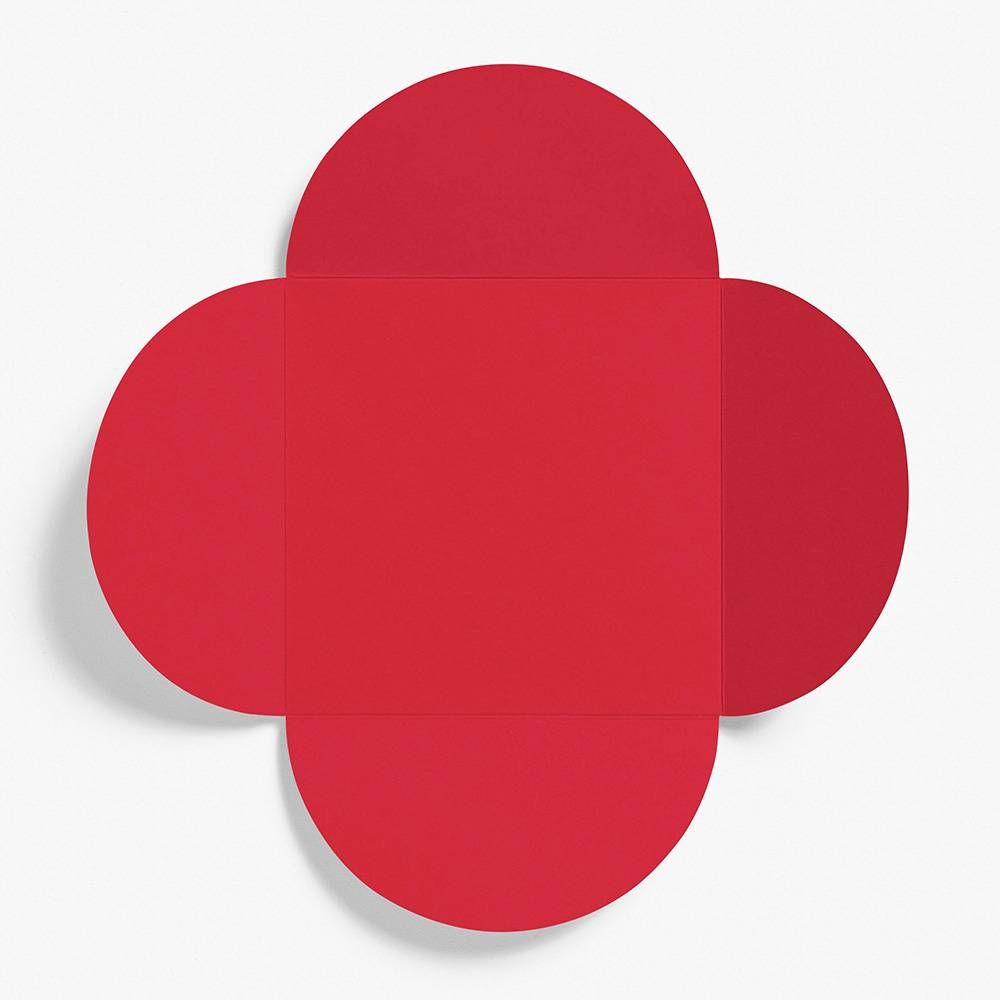 5.25" Square Red Petal Envelopes