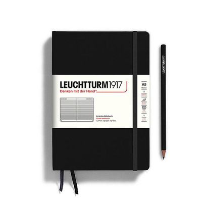 Leuchtturm Black Ruled Page Hardcover Medium Notebook