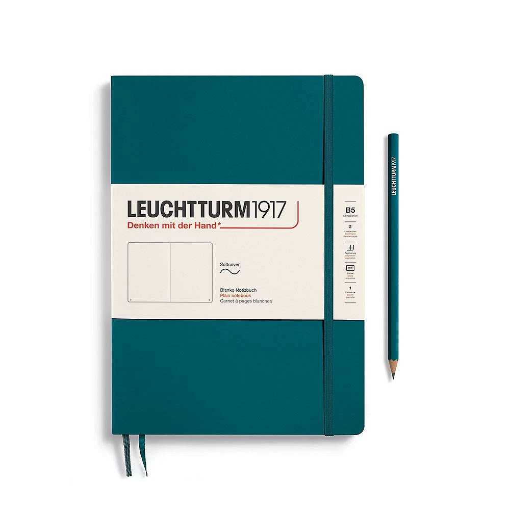 Leuchtturm1917 Pacific Green Softcover Composition Plain Journal