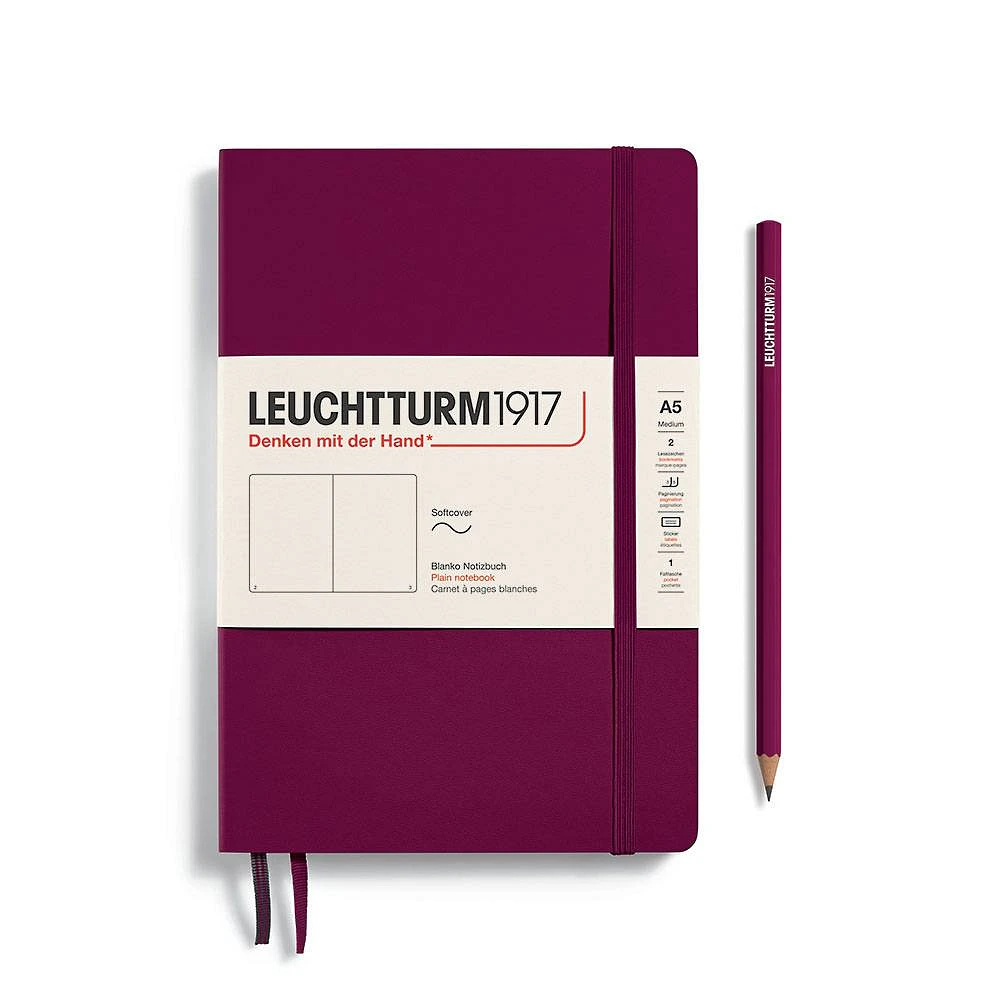 Leuchtturm1917 Port Red Softcover Medium Plain Journal