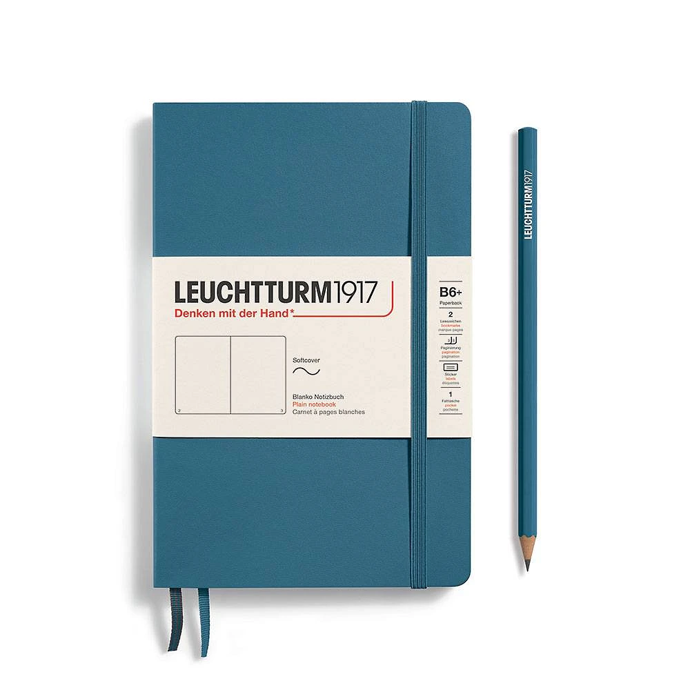 Leuchtturm1917 Stone Blue Softcover Paperback Plain Journal