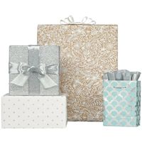 Silver Glitter Wrapping Paper