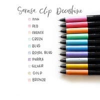 Sarasa Clip Decoshine Metallic Gel Ink Retractable Pens