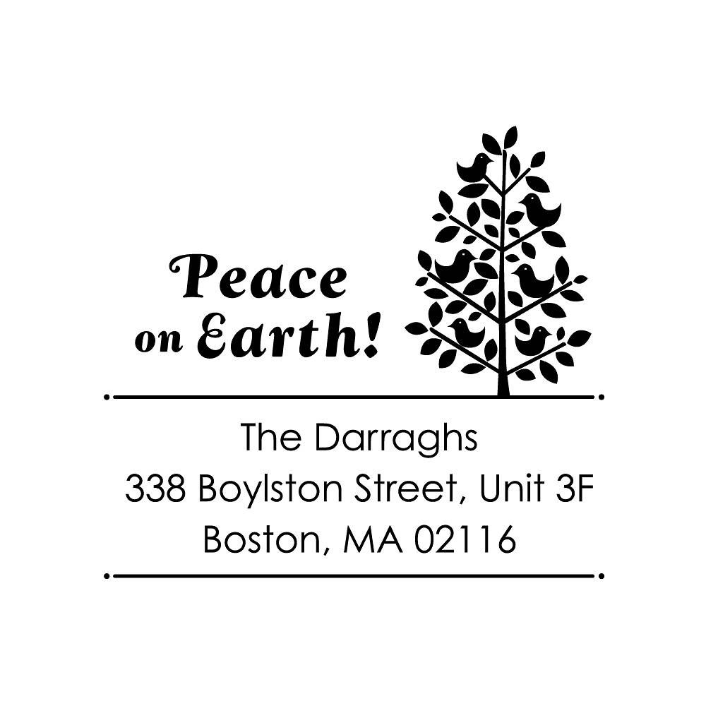 Peace on Earth Tree Custom Stamp