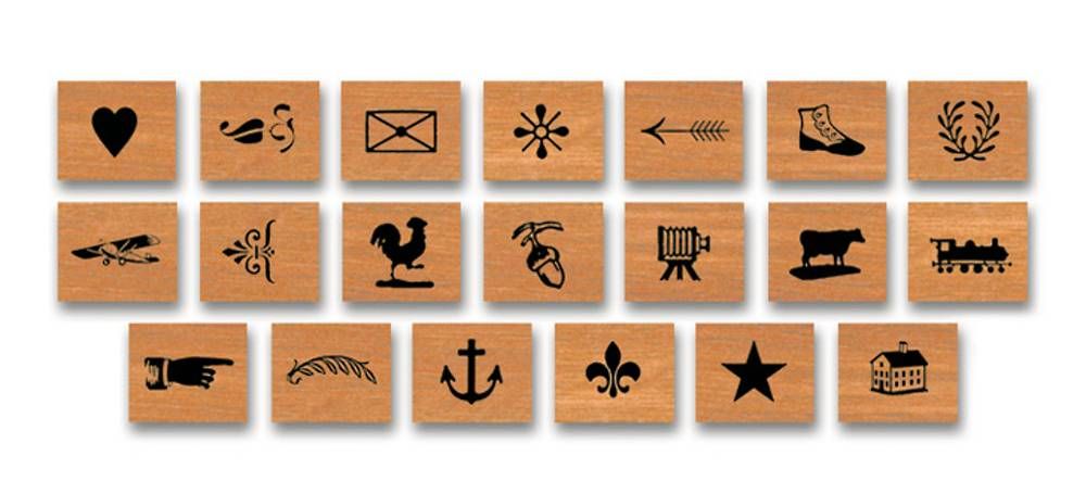 Vintage Letterpress Rubber Stamp Set