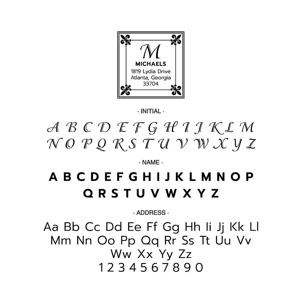 Fleur-de-Lis Corner Custom Stamp