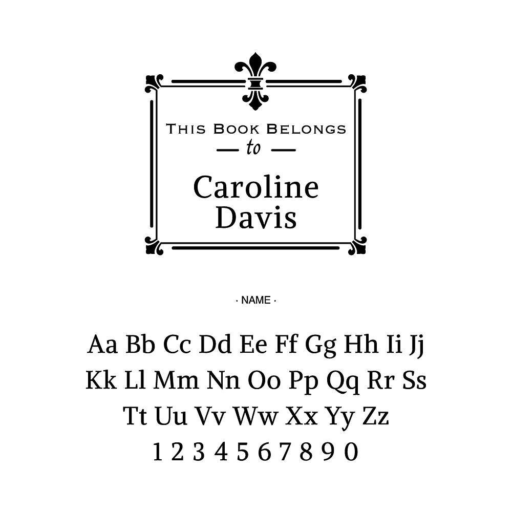 Fleur-de-Lis Book Custom Stamp