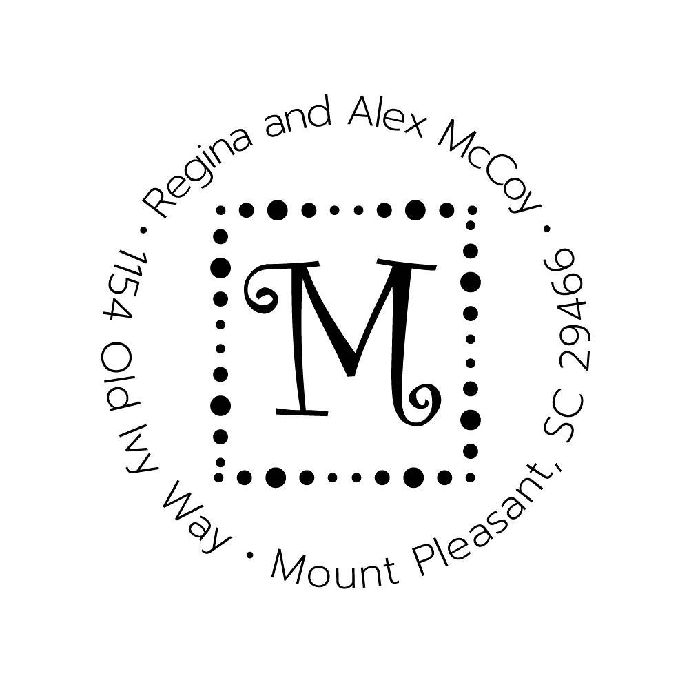 monogram stamp letter m
