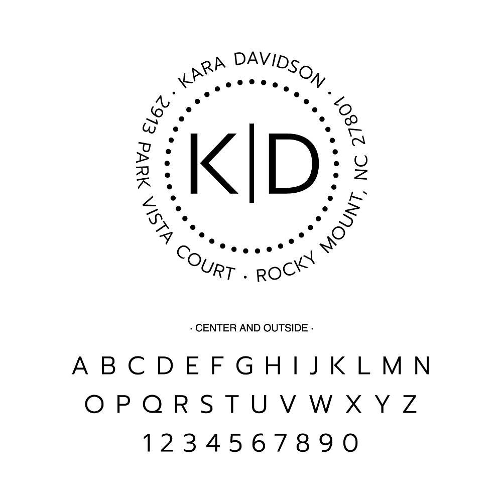 Double Monogram Custom Stamp