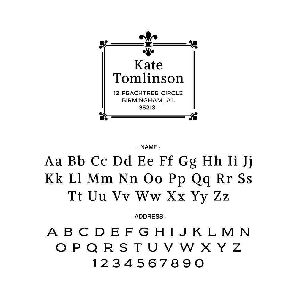 Fleur-de-Lis Rectangle Custom Stamp