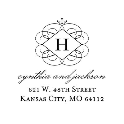 Flourish Monogram Custom Stamp