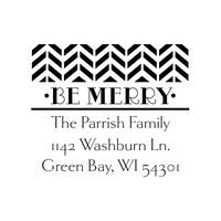 Be Merry Chevron Custom Stamp