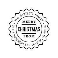 Merry Christmas Label Custom Stamp