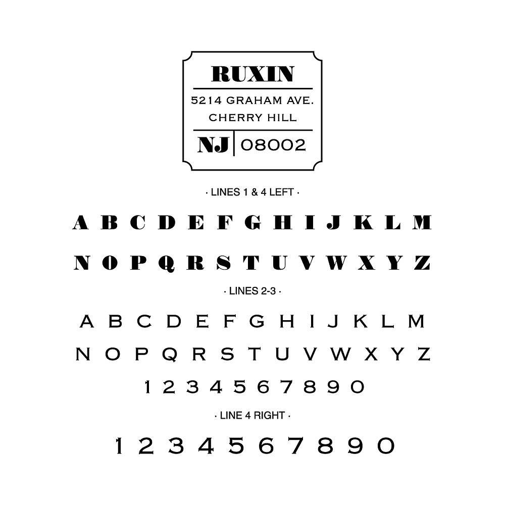 Notched Ticket Custom Stamp