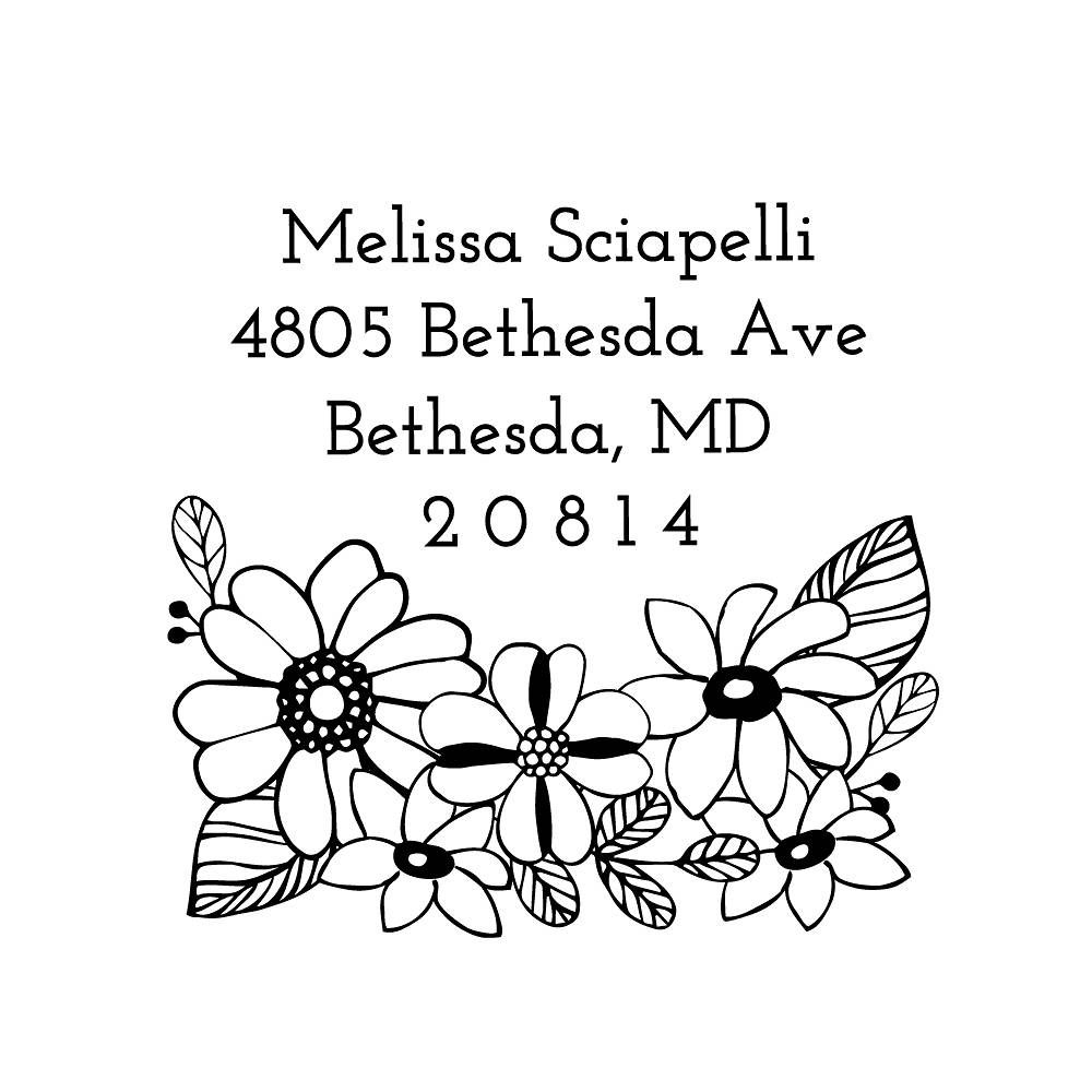 Sketch Flower Custom Stamp