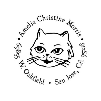 Cat Circle Custom Stamp