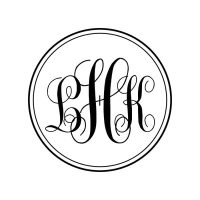 Scroll Monogram Circle Custom Stamp